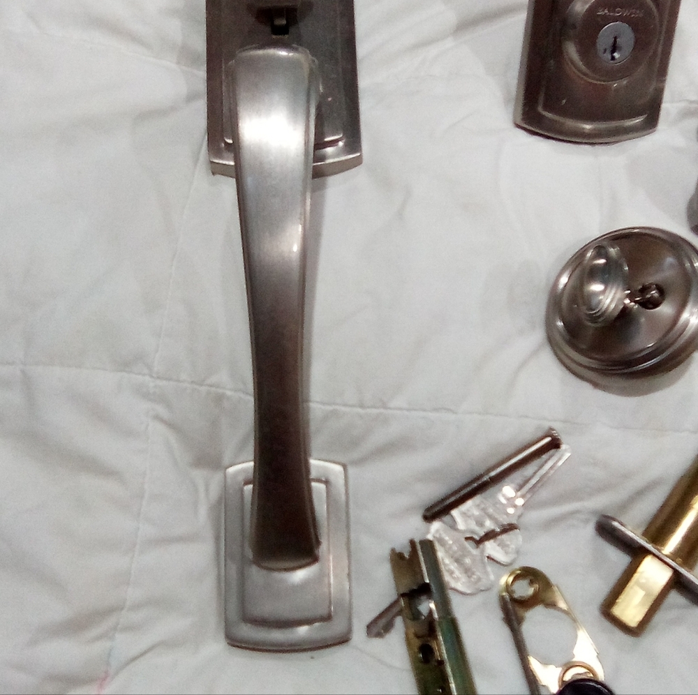 Silver Door Handle Set Baldwin